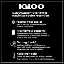Igloo cooler prechill instructions card