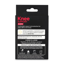 Knee support brace box back label for Large/X-Large size
