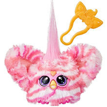 Pink mini electronic plush toy with heart nose, horn-like tuft, and big eyes