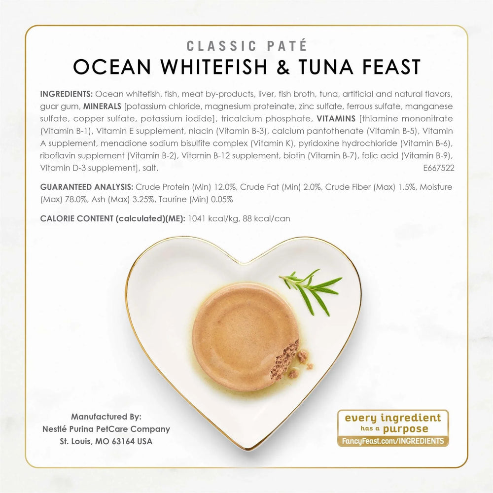 Purina Fancy Feast Classic Pate, Wet Cat Food, Seafood, 3 oz Cans (30 Pack) - USA MEGA SHOP