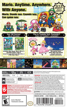 Nintendo Switch game case back cover with character artwork, feature panels, and rating icons