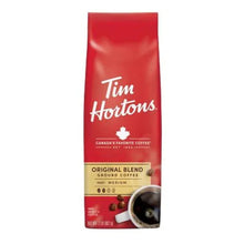 Ground coffee pouch, Tim Hortons Original Blend medium roast, red bag front
