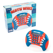 Math Whiz game set box and electronic math game, blue screen with orange shell