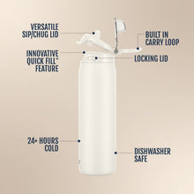 Ello Pop & Fill 22oz. Stainless Steel Water Bottle with Leak Proof Locking Lid, 2-Pack