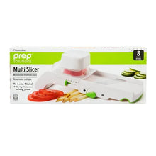 Multi slicer retail box with white and green machine image