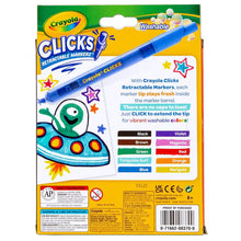 Crayola Clicks retractable washable markers box back with color names list