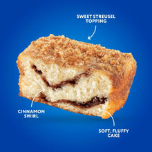 Cinnamon swirl coffee cake slice with sweet streusel topping