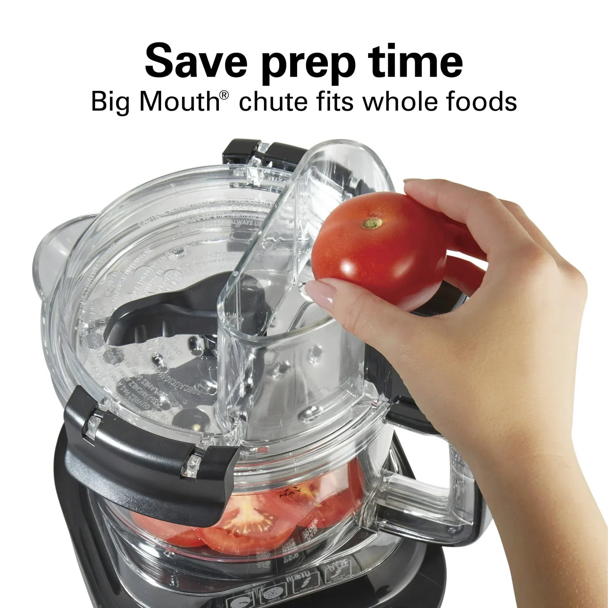 Hamilton Beach 10 Cup Food Processor and Chopper with Stack & Snap Design, Extra Large Chute and Bowl Scraper, Black