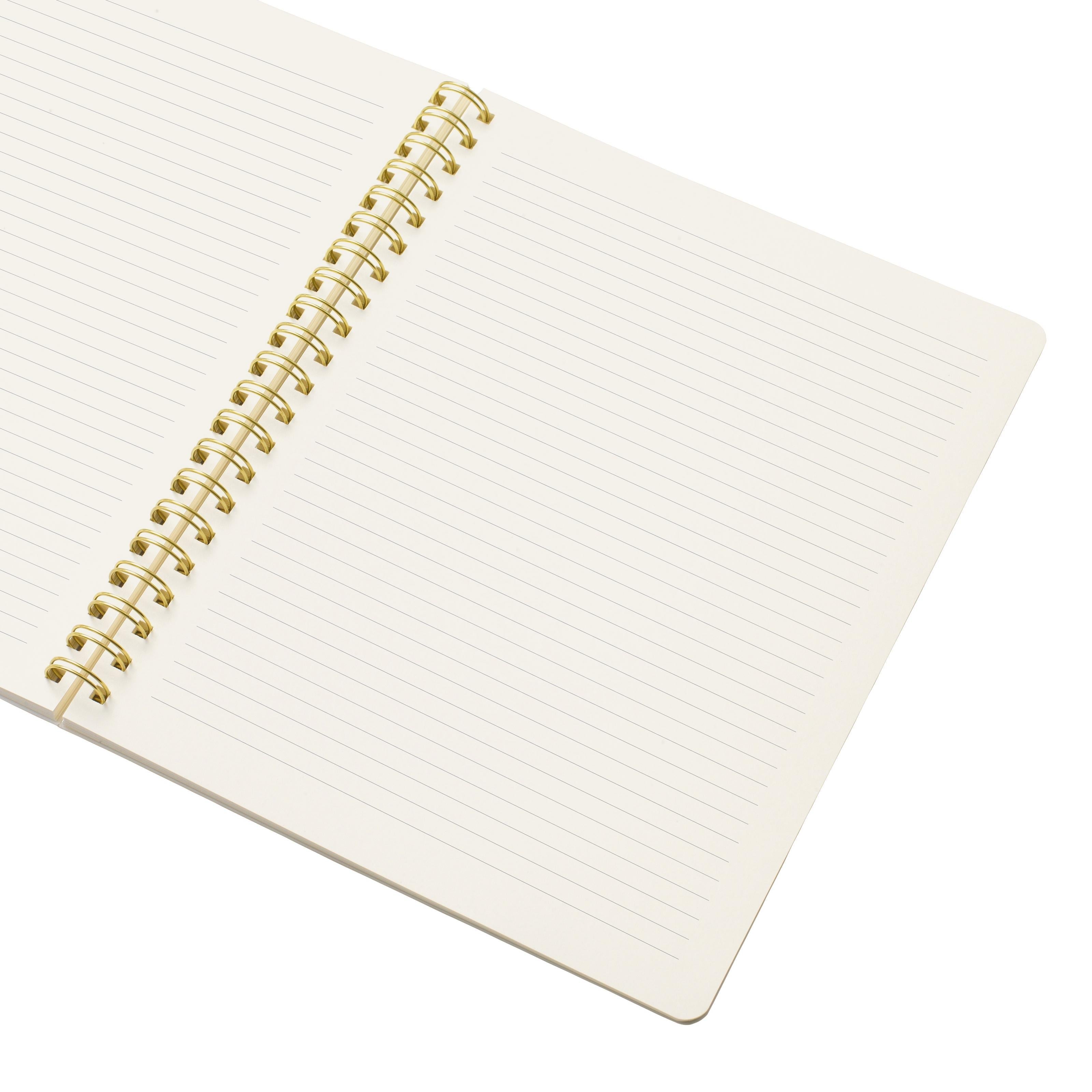 Papier To Go, College Ruled, Lined Notebook, Spiral, Hardcover, B5 Size - 7.1"" x 10"" inches, Typographic Print - Essential Notes, Pink