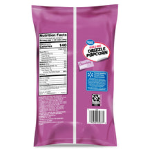 Nutrition Facts panel on popcorn bag; serving size and calories listed