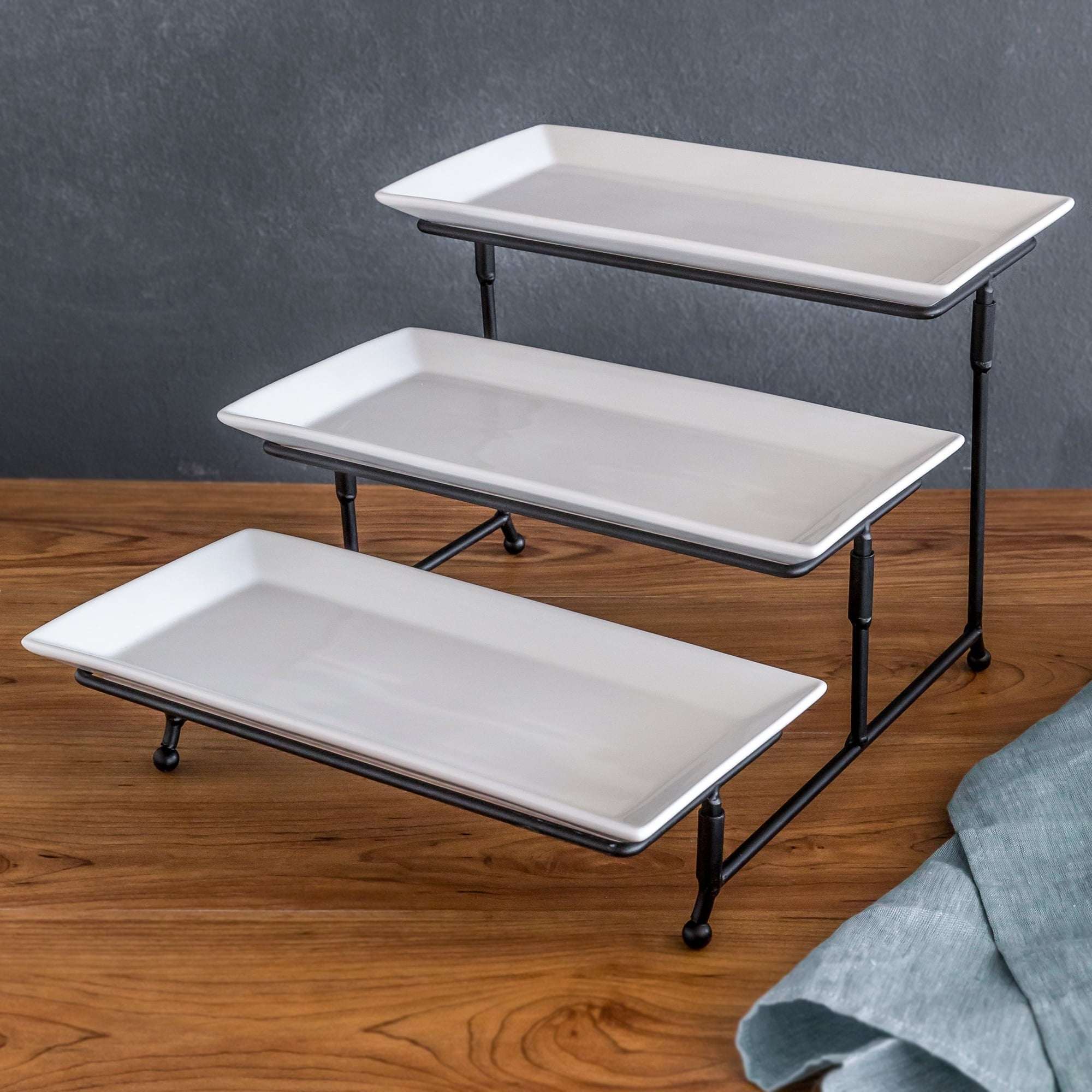 Better Homes & Gardens White Porcelain 3 Tiered Serve Set
