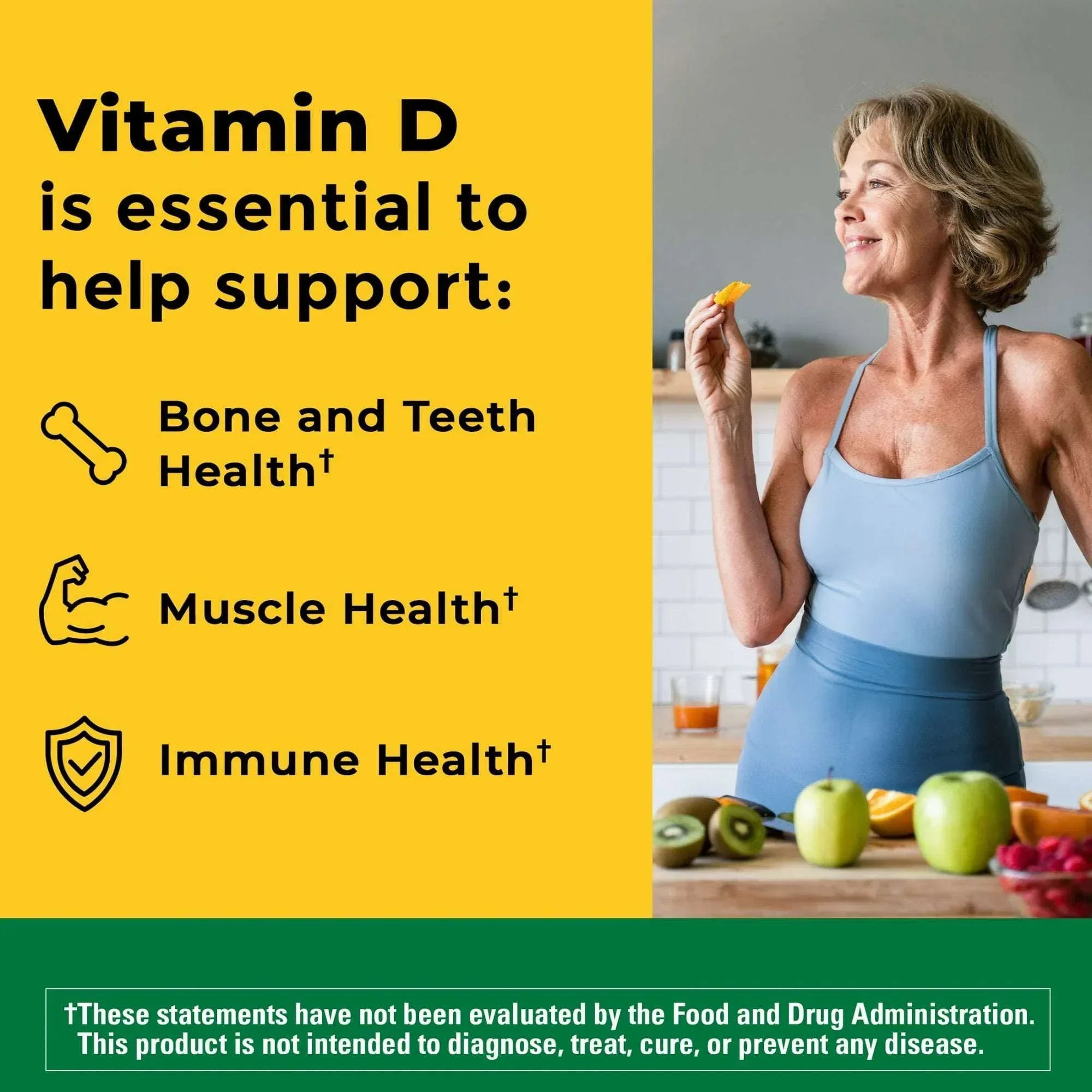 Nature Made Vitamin D3 & K2 Gummies, Daily Vitamin Supplement, 80 Gummies