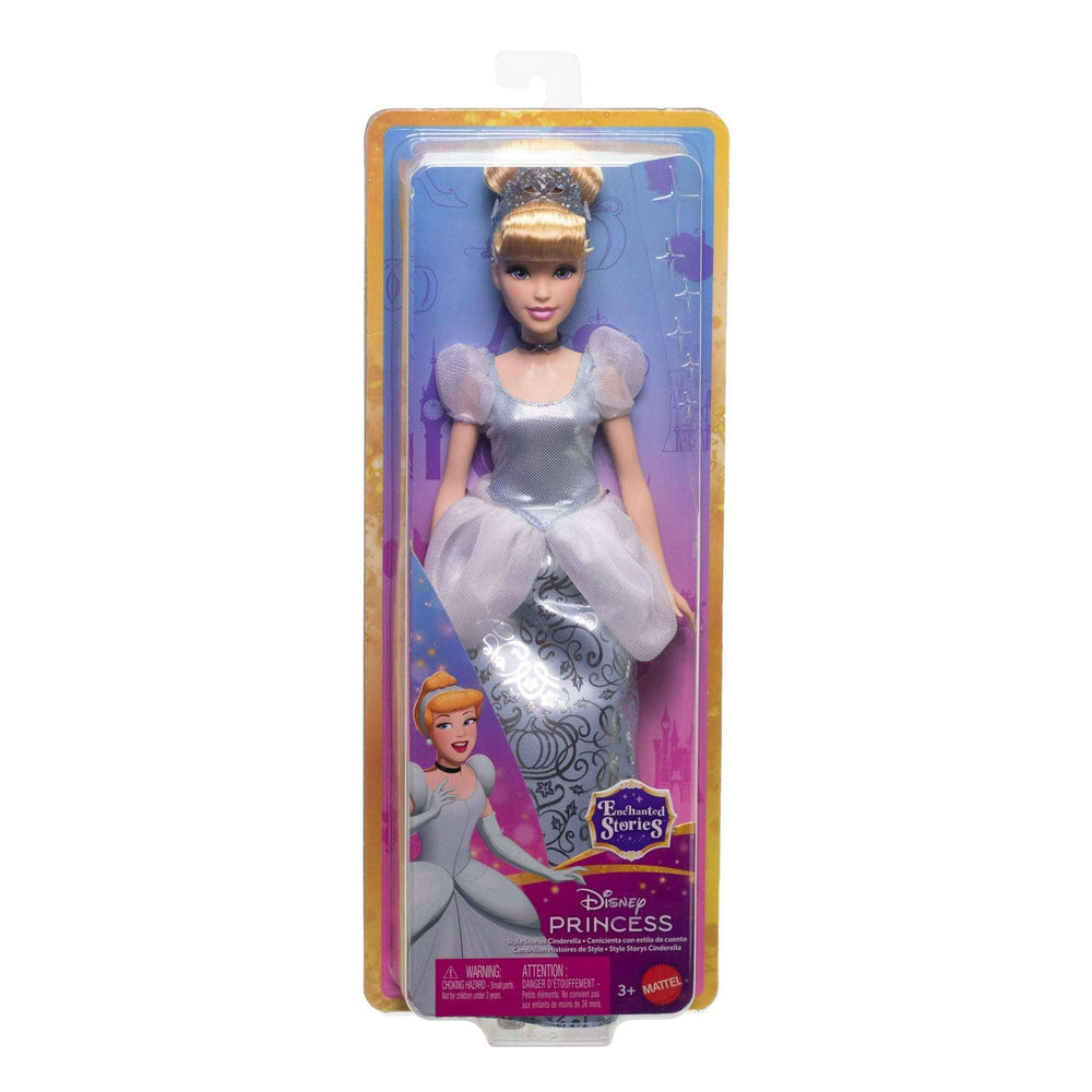 Disney Princess Enchanted Stories Cinderella Fashion Doll with Sparkling Dress & Accessories, Posable