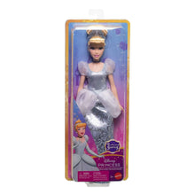 Cinderella fashion doll in light blue gown, shown in retail box packaging