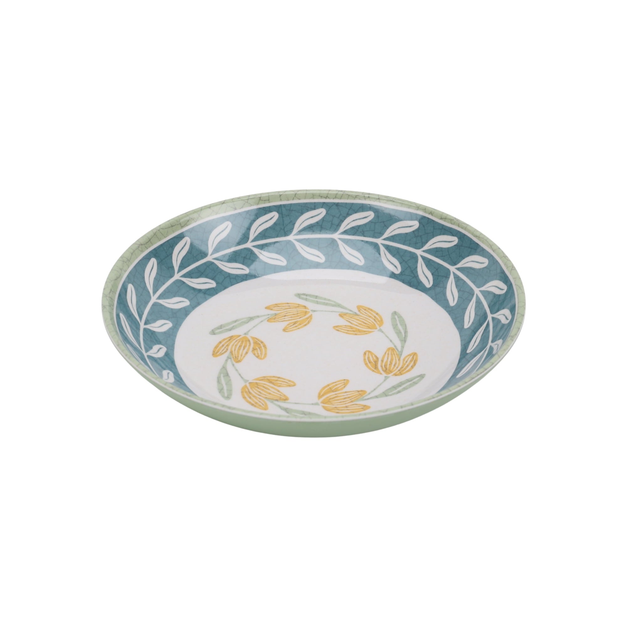 Better Homes & Gardens Floral Green Dinner Bowl Set, 4-Pack