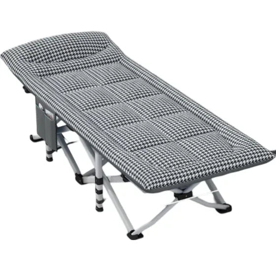 Portable Camping Cot for Adults, Comfortable Folding Bed with Cushion and Pillow, 450 lbs Capacity, for Outdoor Camping and Indoor Use (Dark Gray)