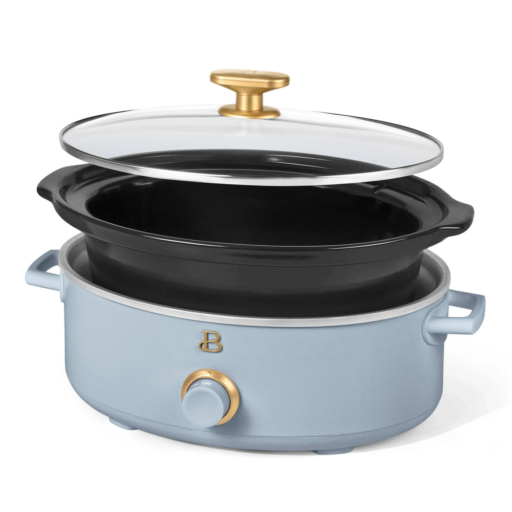 Beautiful 2.5 Qt Dip and Serve Manual Slow Cooker, Cornflower Blue by Drew Barrymore - USA MEGA SHOP
