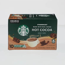 Starbucks hot cocoa K-Cup pod box, made with real cocoa, 10 count