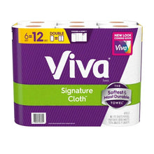 Viva Signature Cloth paper towel pack, purple and green labels with double-roll badge
