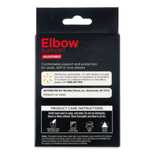 Black elbow support package back with care instructions panel