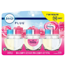 Febreze Plug air freshener oil refills 3-pack Downy April Fresh with measurements
