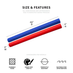 Big Joe Mega Swim Noodle Pool Noodle (Single Unit), Blue, 48 inches long