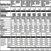 Snack chip variety pack nutrition facts label with servings, calories, and nutrients
