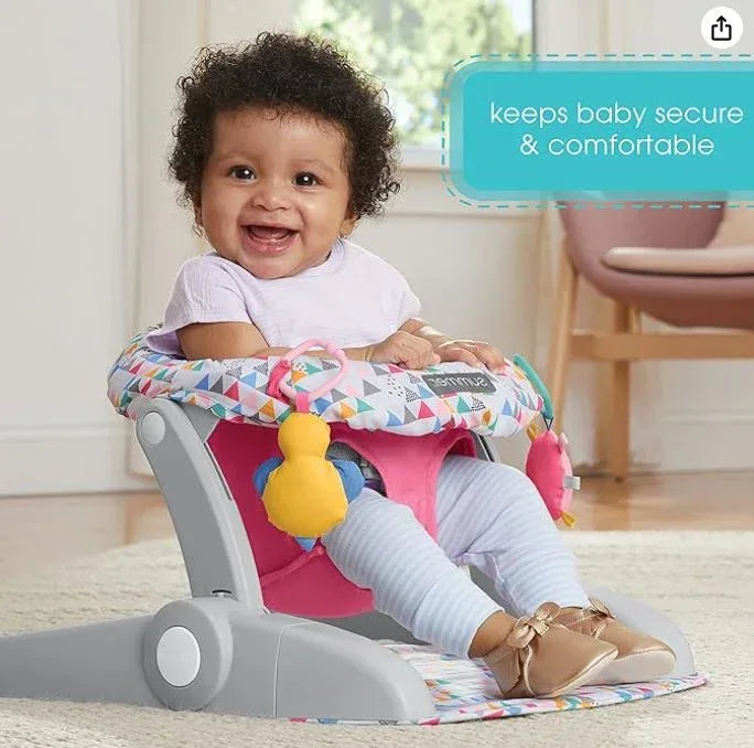 Summer Infant Learn-to-Sit 2-Position Floor Seat (Funfetti Pink) – Sit Baby Up in This Adjustable Baby Activity Seat