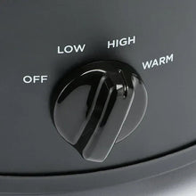 Manual slow cooker control dial with OFF, LOW, HIGH, and WARM settings