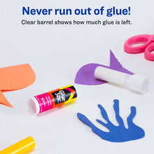 White glue stick with clear barrel showing glue amount
