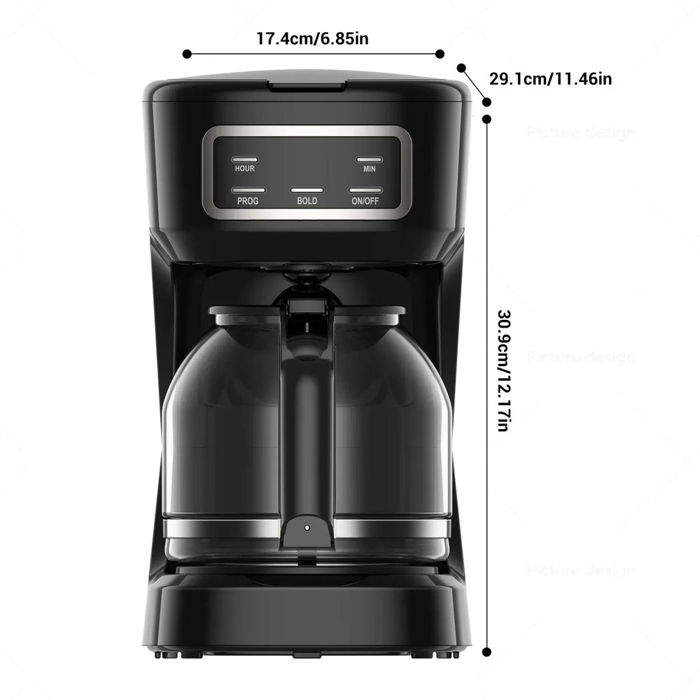 Mainstays CM1449-UL Black 12-Cup Programmable Drip Coffee Maker - USA MEGA SHOP