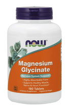Magnesium glycinate supplement bottle front label with dark purple cap