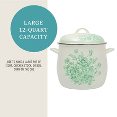 The Pioneer Woman Agatha 12-Quart Enamel on Steel Stock Pot