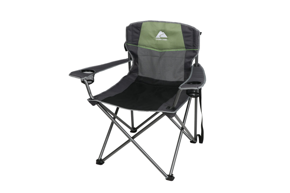 Ozark Trail Oversized Big and Tall Camp Chair with Cup Holders, Green, Adult, - USA MEGA SHOP