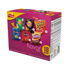 Snack chip variety pack box side panel with nutrition and ingredient label