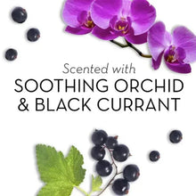 Scented body wash: soothing orchid and black currant with purple orchid flowers
