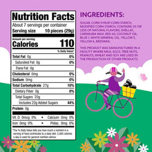 Nutrition Facts label for jelly beans showing 110 calories per serving