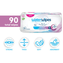 WaterWipes sensitive body & intimate wipes 3-pack, 90 total wipes, XL