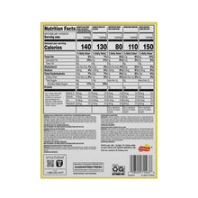 Nutrition Facts label panel on snack chip variety multipack box
