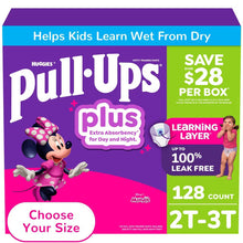 Huggies Pull-Ups Plus girls' training pants, size 2T-3T, 128-count package with Minnie Mouse