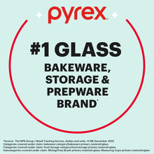 Pyrex #1 glass bakeware, storage & prepware brand badge graphic
