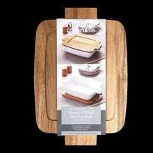 Better Homes & Gardens oven-to-table serving dish in box with acacia lid