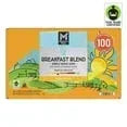 Light roast coffee pods box side view with Breakfast Blend and 100 cups badge