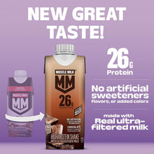 Chocolate protein shake bottle, 26g protein, no artificial sweeteners, flavors, or added colors