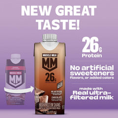Muscle Milk 26g High Protein Shake, Chocolate, Ultra- Filtered Milk 11 fl oz, 4 pack