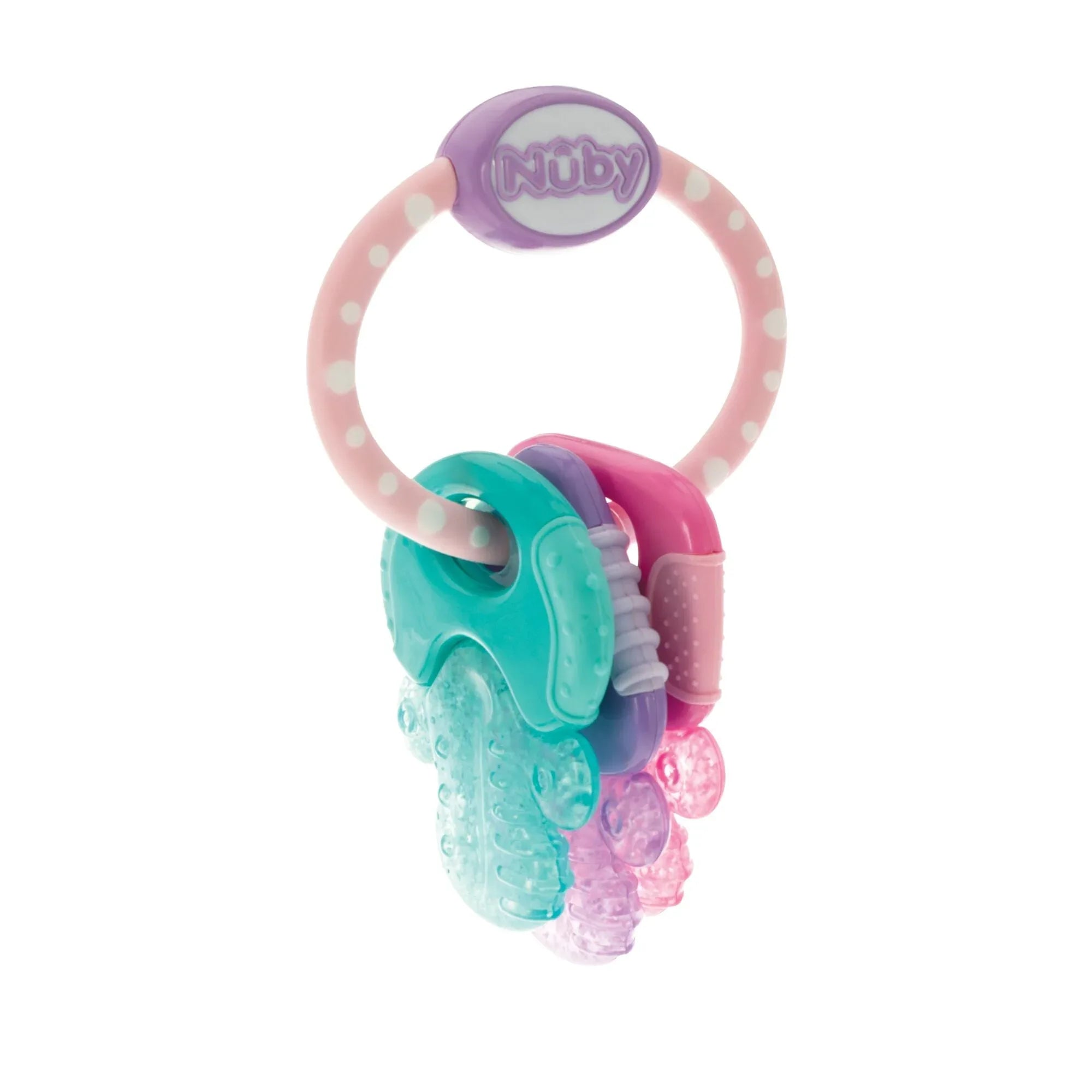 Nuby IcyBite Textured and Soothing Teether for Baby, Multicolor Keys on a Ring - USA MEGA SHOP