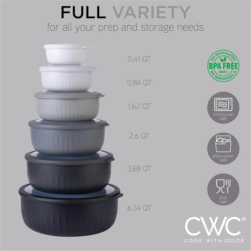 COOK WITH COLOR Meal Prep Containers Wide Mixing Bowls Food Storage Containers with Lids - USA MEGA SHOP