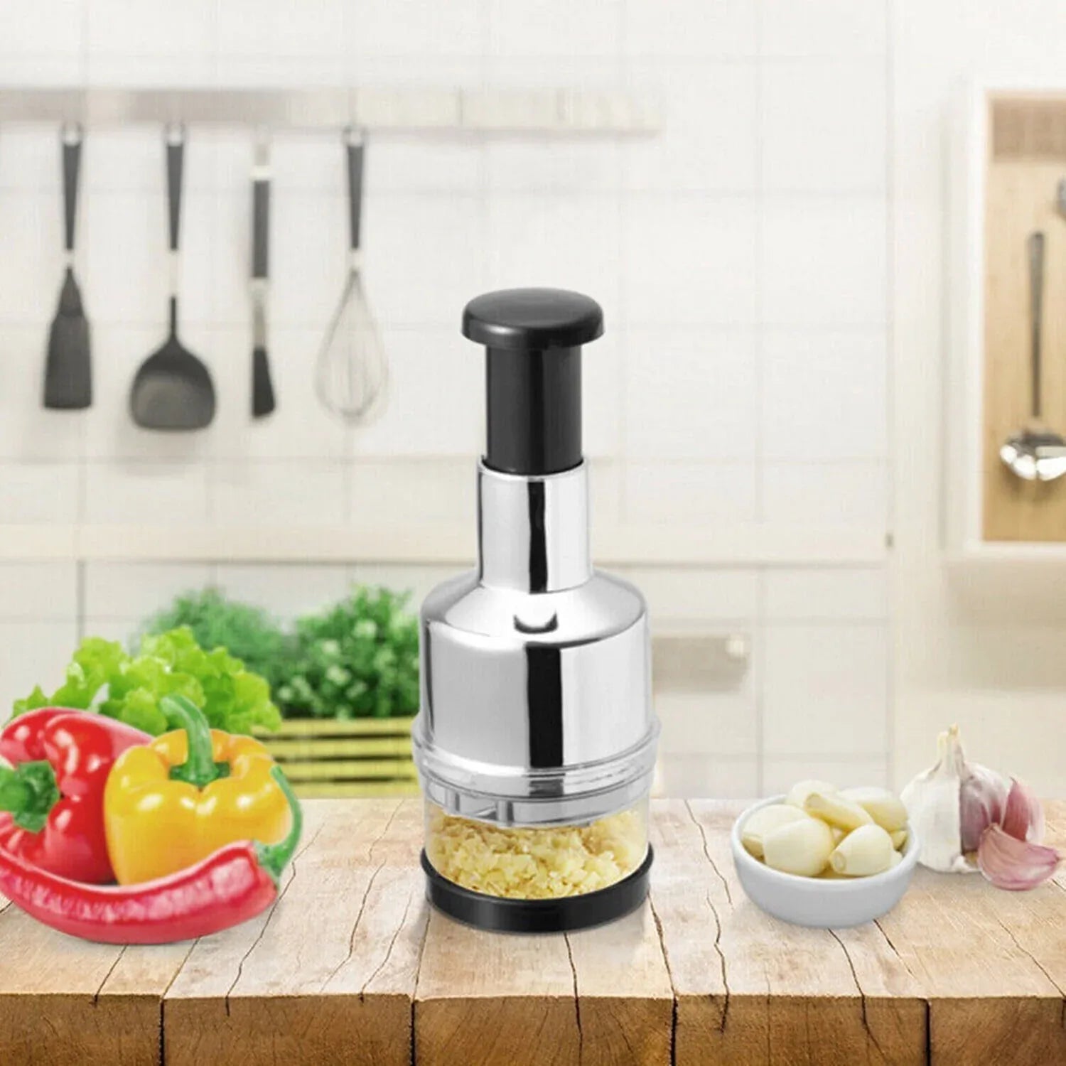 Food Chopper, Easy to Clean Manual Hand Vegetable Chopper Dicer, Onion Chopper for Veggies Garlic Salads