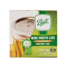 Wide-mouth canning lids box, SureTight lids for sealed jar bands, 12 lids