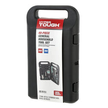 Hyper Tough 40-piece general household tool set case, black with handle and label on front